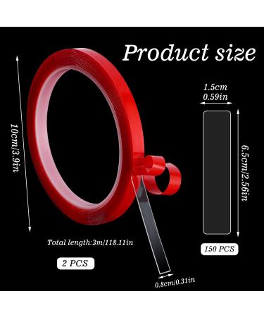 150 Pcs Transparent Nail Art Display Stand with Double Sided Tapes - Salon Quality Fake Nails Packaging for Home and Office Decor - Buy Online on GoSupps.com