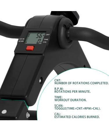 Uten Folding Pedal Exerciser - Portable Mini Desk Bike for Leg and Arm Exercise | Adjustable Sitting Workout with Electronic Display - Peacock Green - Buy Online on GoSupps.com
