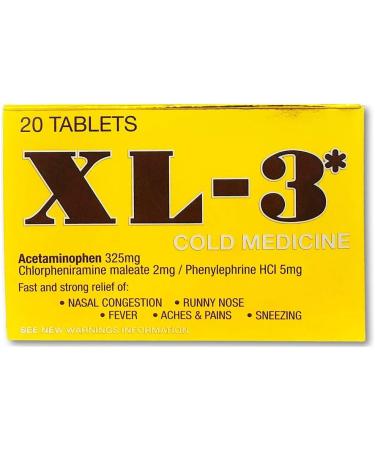 XL-3* Cold Medicine 20 Tablets x 2 - Fast Relief Formula - Buy Online on GoSupps.com