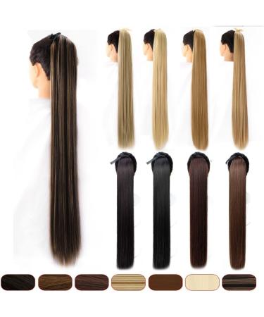 Human Hair Ponytail Hair Piece 45/55/65/75/85CM Long Synthetic Silky Straight Drawstring Ponytail Extensions Straight Ponytail Extensions Clip In Hairpiece for Daily Use Party Ponytail Hairpiece for 45CM 004 - Buy Online on GoSupps.com