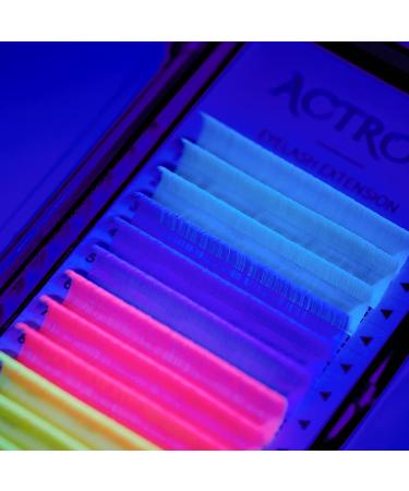 Colorful Neon UV Eyelash Extensions 15mm 0.07C Easy Fan - Blue, Yellow, Purple, Pink - Buy Online on GoSupps.com