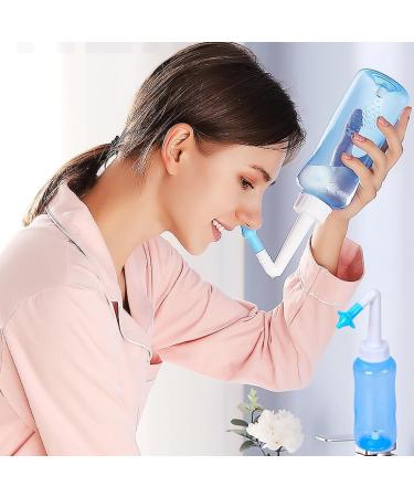 YSYONM Neti Pot Sinus Rinse Bottle Pressure Nasal Irrigation Wash Sinus Rinsing Kit Bottle Nose Cleaner for Adult & Kids BPA Free (300ML Blue) - Buy Online on GoSupps.com
