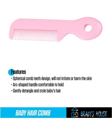 BRADYS HOUSE 3 Piece Baby Hair Brush and Comb Set - Pink for Newborns and Toddlers - Buy Online on GoSupps.com