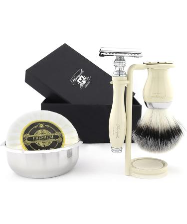 Razor plane set for men 6-in-1 shaving brush set with a shaving stand shaving set with razor razor plane stand shaving bowl shaving soap alum pencil-wet razing men shaving set gift