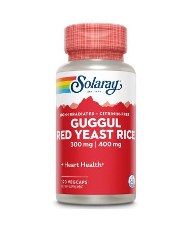 SOLARAY Guggul Gum Extract & Red Yeast Rice | Healthy Cardiovascular Function Support | Ancient Chinese Medicine & Ayurvedic Medicine Combo | 120ct
