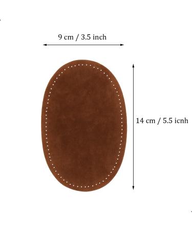 Suede Brown Fabric Oval Elbow Knee Patches - 2Pcs Sew-On Repair Craft Supply - Buy Online on GoSupps.com