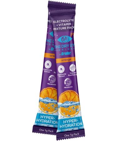 Ultimate Hydration for Dry Eyes - Sugar-Free Electrolyte Powder Packets with Vitamins Green Tea Turmeric & DHA | 20 Pack (Orange PM - Buy Online on GoSupps.com