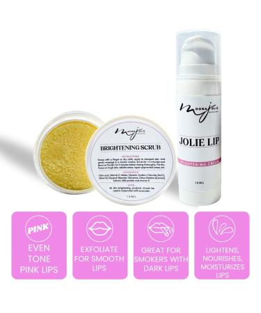 Moona Jolie Lip Kit | Hydrating Lip Cream & Organic Exfoliating Scrub - Nourish Protect Balances Hue and Revitalize Lips with Vitamin C Kojic Acid and Jojoba Oil - Buy Online on GoSupps.com