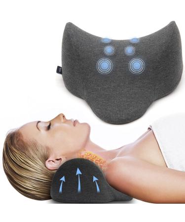 Neck Stretcher Cloud Neck and Shoulder Relaxer,Neck Cervical Traction Device for TMJ Neck Pain Relief,Cervical Neck Traction Device Neck Traction Pillow with Massag Design Gray