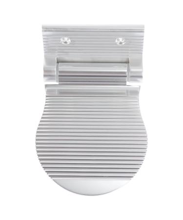 Frcolor 1 piece of wall polishing pain feet foot house pedal foldable leg footrest step aluminum shoes wash silver versatile help back mounted device bathroom use 15x10cm silver-