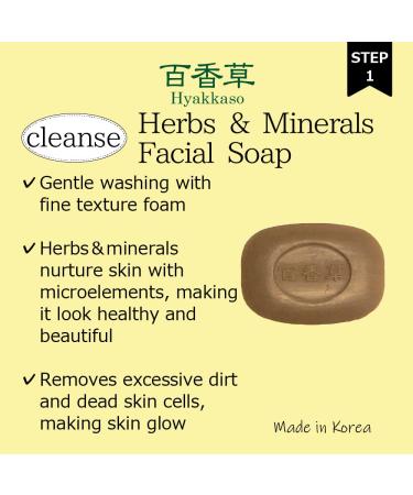 Hyakkaso Hyaluronic Acid & Herbs Serum - Natural Skincare with Hot Spring Water Moisturizing & Hydrating for All Skin Types (50ml) + Mini Soap & Toner for Glass Skin Travel - Buy Online on GoSupps.com