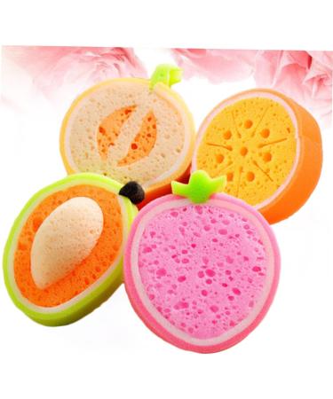FRCOLOR 12 Pcs Soft Exfoliating Sponge Loofahs - Bath Pouf Scrubber for Cleaning & Shower - Earth Tones Fruit Shaped Sponges for Kids - Buy Online on GoSupps.com