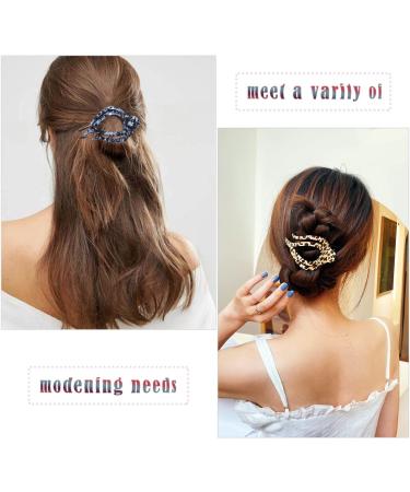 4Pcs French Style Leopard Print Hair Clips for Women and Girls - Vintage Duckbill & Oval Hair Claw Accessories - Buy Online on GoSupps.com
