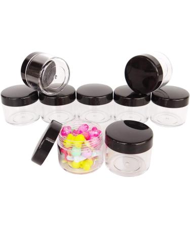 Great Foru 16-Piece Set - 20g/20ml Empty Transparent Plastic Cream Doses for Cosmetics Lip Balm Jars Nail Art with Black Screw Lid Mini Spatula & Labels - Perfect for International Shipping - Buy Online on GoSupps.com