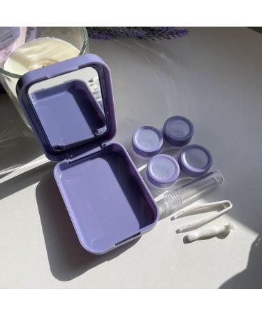 Hrippy Portable Travel Contact Lens Case Kit - Blue Pink Purple | Includes 2 Solution Bottles & Tweezers - Buy Online on GoSupps.com