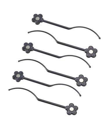 False Eyelashes Display Stick Magnetic Lash Extension Sample Stick Grafting Eye Lashes Iron Plastic 6pcs (Black)