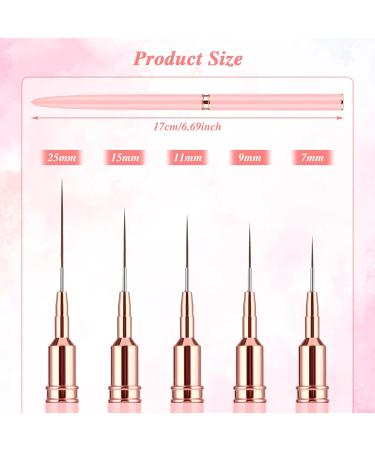 Buy Lusofie 5-Piece Nail Design Brush Set - Thin Liner Brushes for Gel Art & Manicure | International Shipping Available - Buy Online on GoSupps.com