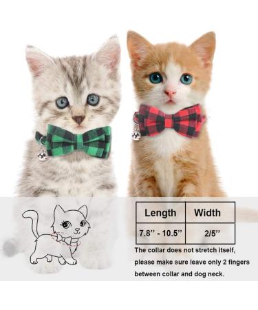 Malier 2 Pack Christmas Cat Collar with Bell & Bow Tie - Classic Buffalo Plaid Design for Cats & Kittens - Buy Online on GoSupps.com