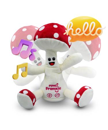 FUNGI Frankie Interactive Plush Toy with Sounds Repeat What You Say Talking Toys Musical Dancing Plushie Mushroom Early Development Activity Toy Gift for Kids Toys for Ages 3+
