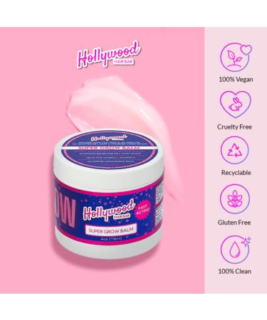 Hollywood Hair Bar Super Grow Scalp Balm - Revitalizing Vegan Scalp Treatment | 4 oz - Cruelty-Free Hair Care for Healthy Growth - Buy Online on GoSupps.com