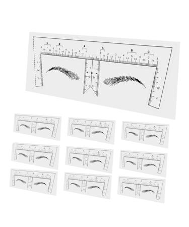 GOOHOCHY 10 Pieces Eyebrow Ruler Plastic Eyebrow Template for Makeup for Shaping Women