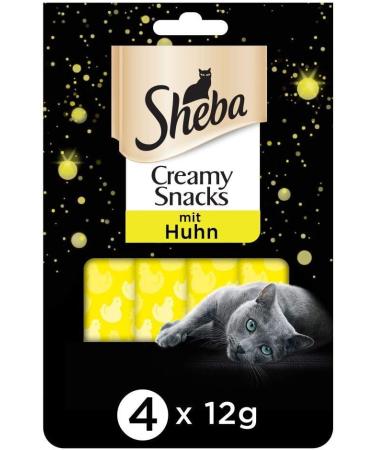 Sheba Creamy Snacks for Cats - 80 x 12g Chicken Licking Sticks | Delicious Creamy Treats - Buy Online on GoSupps.com