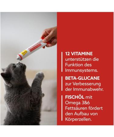 GimCat Multi-Vitamin Paste Extra - 200g Tube | Cat Snack with Beta-Glucans and Healthy Fatty Acids for Cell Protection - Buy Online on GoSupps.com
