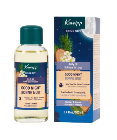 Kneipp Good Night Body Oil with Swiss Stone Pine & Balsam Torchwood  Rest Peacefully and Awaken Restored  3.4 Fl. Oz