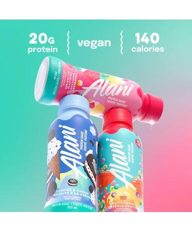 Alani Nu Protein Shake Ready to Drink Naturally Flavored Gluten Free Only 140 Calories with 20g Protein per 355mL bottle (Fruity Cereal 12 Pack) - Buy Online on GoSupps.com