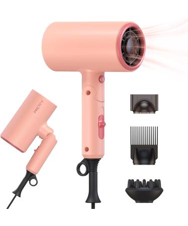 Pretfy 2000W Travel Hair Dryer with Diffuser - Lightweight Ionic Blow Dryer | 2 Speeds & 3 Heat Settings - Pink - Buy Online on GoSupps.com
