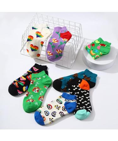 Buy Kevaler 8 Pairs Women's Cotton Sneakers Socks | Cute Animal & Fruit Patterns | Short Sports Socks Size 35-40 - Buy Online on GoSupps.com