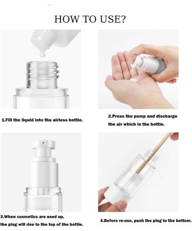 Katmerio 3-Pack 50ml Airless Pump Dispenser Bottles - Ideal for Travel & Home Use | Empty Cosmetic Lotion Pump - Buy Online on GoSupps.com