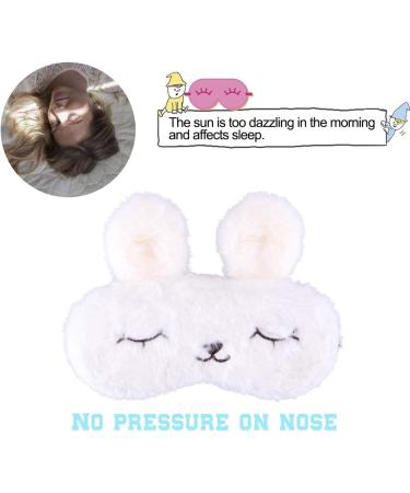 ULIFEMALL Cute Rabbit Sleeping Mask - Soft Plush Bunny Blindfold for Kids and Adults - Buy Online on GoSupps.com