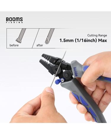 Booms Fishing CP4 Wire Crimping Tool with Cutter | High Carbon Steel Crimping Pliers and Leader Crimper Tool | 7 inch Swager with Ergonomic Handle and 140pcs Sleeves - Buy Online on GoSupps.com