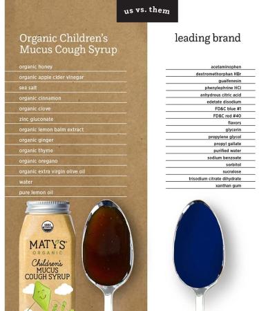 Maty's Organic Children's Mucus Cough Syrup - Honey, Thyme & Ginger - 6 fl oz - Buy Online on GoSupps.com