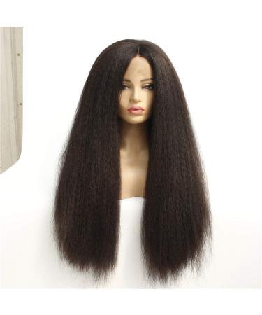 wig European and American front lace female wig black long straight hair chemical fiber half hand hook cover