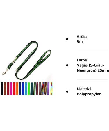 Buy Vegas Dog Linen Leash 5m - Durable 20mm/25mm Options for All Breeds | International Shipping - Buy Online on GoSupps.com