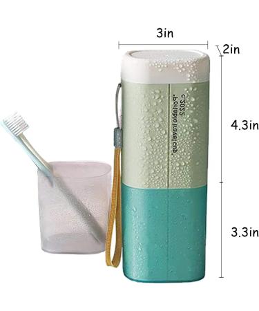 Rmannke Portable Toothbrush Travel Case with Cup - Green | Ideal for Travel, Camping, School, Business & Daily Use - Buy Online on GoSupps.com