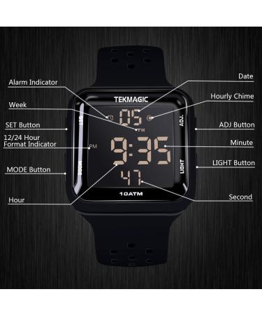 100m Water Resistant Scuba Diving Watch with Stopwatch, Alarm, Dual Time Display | 12/24 Hour Format - Buy Online on GoSupps.com
