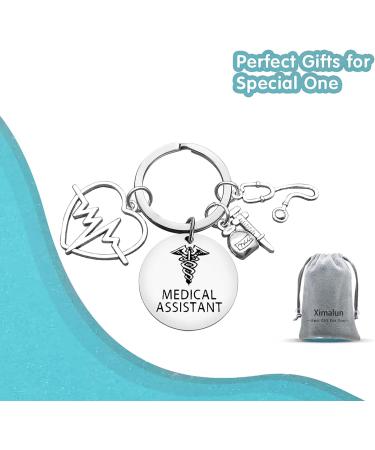 Ximalun Medical Assistant Gifts Medical Assistant Keyring Stethoscope Keyring Syringe Keyring MA Medical Assistant Graduation Gift MA Student Gift Christmas Birthday Gift - Buy Online on GoSupps.com
