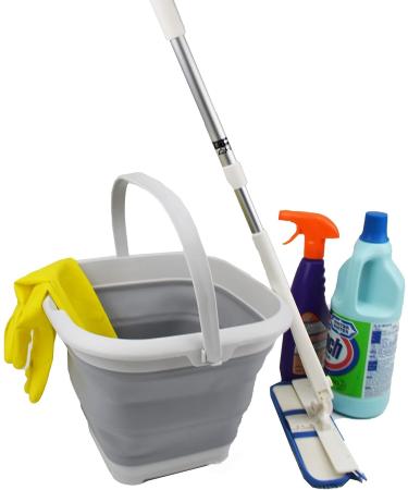 SAMMART Collapsible Plastic Bucket - 8.5L Square Foldable Tub for Fishing and Outdoor Use - Portable and Space-Saving Water Pail in Gray - Buy Online on GoSupps.com