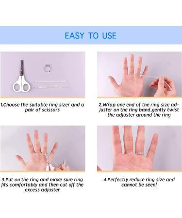 Ring Sizer Adjuster Set - 16pcs Golden & Clear Silicone Tighteners for Loose Rings with Organizer Box - Invisible Spiral Guards for Women Men - 4 Sizes Round & Flat Bands - Buy Online on GoSupps.com