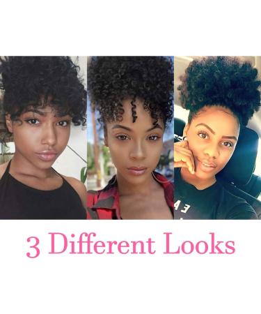 Afro Puff Drawstring Ponytail with 2 Bangs Afro High Puff Bun with Spring Curl Bangs and Afro Puff Bangs Clip in Hairpieces Pineapple Updo Ponytail with Bangs(T1B/30) 1 ponytail+ 2 bangs T1B/30 - Buy Online on GoSupps.com