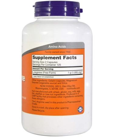 Now Foods L-Arginine 500mg - 250 ct (Pack of 2) - 500mg Amino Acid Supplement - Buy Online on GoSupps.com