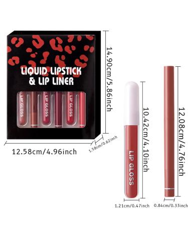  Mimoqk Long lasting lipstick and lip liner set waterproof lip gloss combo for women moisturizing lipstick with precision lip liner smooth lip liner pencil for contouring for girls and women - Buy Online on GoSupps.com