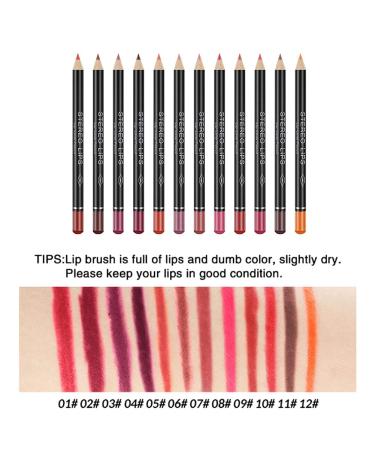 Buy 12 Colors Waterproof Lipliner Set - Long-lasting Matte Lipstick Contour Sticks | International Shipping Available - Buy Online on GoSupps.com