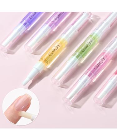 GAOY Cuticle Oil Pen Set 6Pcs Manicure & Pedicure Accessories with Vitamin E for Nourished and Revitalized Nails Professional Nail Growth Treatment & Repair Nail Care Kit