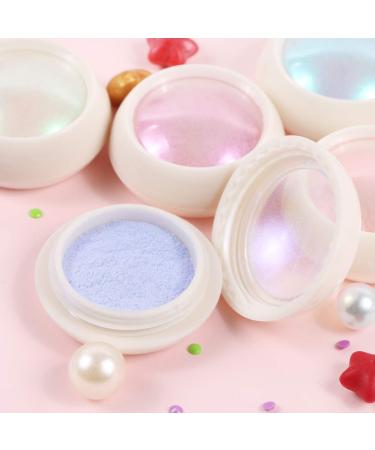 Aooba Nail Chrome Powder- Mirror Laser Nail powder，Neon Powder， Aurora Powder ，Titanium Metal Powder，Nail Art Decoration With Nail Sponge Brushes(Aurora Powder)
