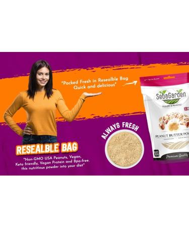 Seba Garden Pure Peanut Butter Powder 500gr Defatted No Sugar-No Salt Added Healthy Plant Based Vegan Protein Non-GMO Certified Gluten Free and Vegan Keto Friendly Low Carb and Bpa-free - Buy Online on GoSupps.com