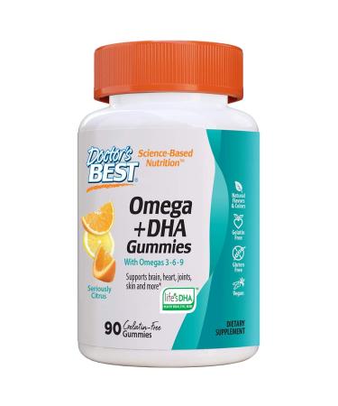 Doctor's Best Omega + DHA with Omega 3-6-9 Seriously Citrus 90 Gummies